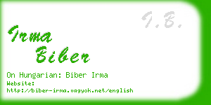 irma biber business card